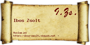 Ibos Zsolt névjegykártya
